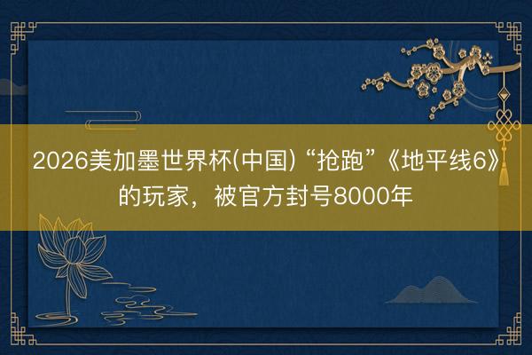 2026美加墨世界杯(中国) “抢跑”《地平线6》的玩家，被官方封号8000年
