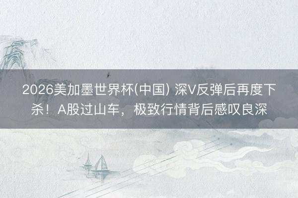 2026美加墨世界杯(中国) 深V反弹后再度下杀！A股过山车，极致行情背后感叹良深