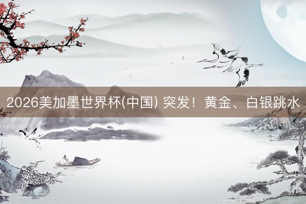 2026美加墨世界杯(中国) 突发！黄金、白银跳水