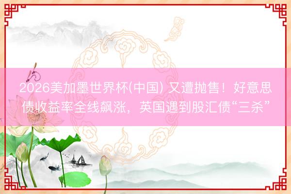 2026美加墨世界杯(中国) 又遭抛售！好意思债收益率全线飙涨，英国遇到股汇债“三杀”