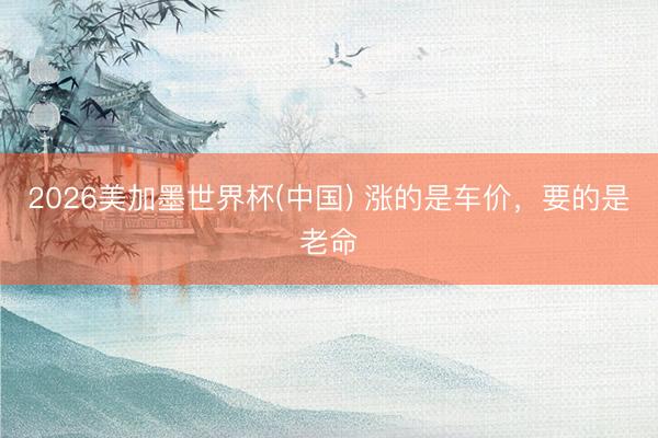 2026美加墨世界杯(中国) 涨的是车价，要的是老命