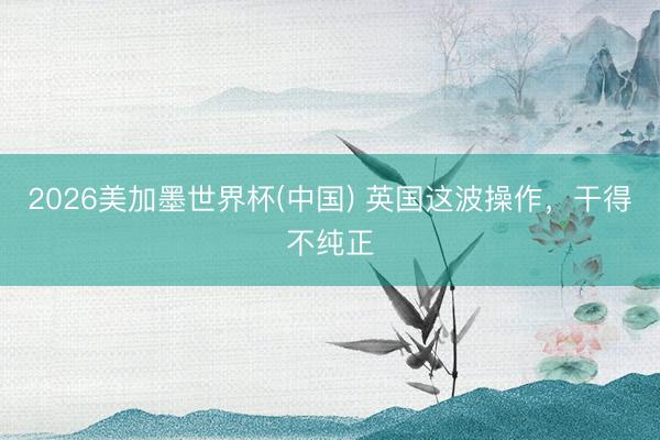 2026美加墨世界杯(中国) 英国这波操作，干得不纯正
