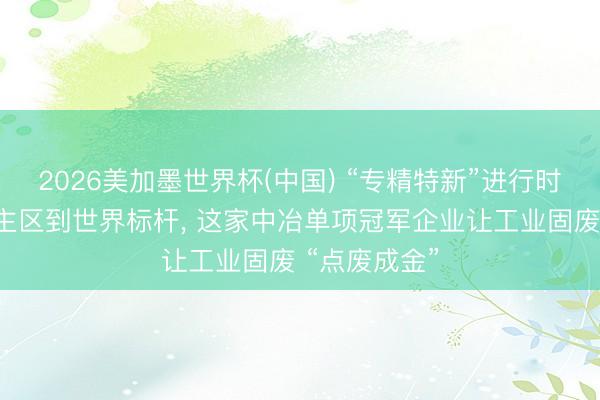 2026美加墨世界杯(中国) “专精特新”进行时丨从无东谈主区到世界标杆， 这家中冶单项冠军企业让工业固废 “点废成金”
