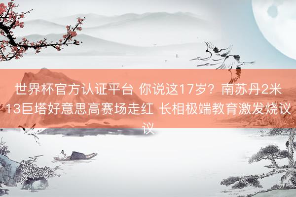 世界杯官方认证平台 你说这17岁？南苏丹2米13巨塔好意思高赛场走红 长相极端教育激发烧议