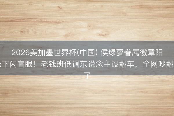 2026美加墨世界杯(中国) 侯绿萝眷属徽章阳光下闪盲眼！老钱班低调东说念主设翻车，全网吵翻了