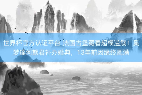 世界杯官方认证平台 法国古堡藏着超模滥觞！奚梦瑶何猷君补办婚典，13年前因缘终圆满