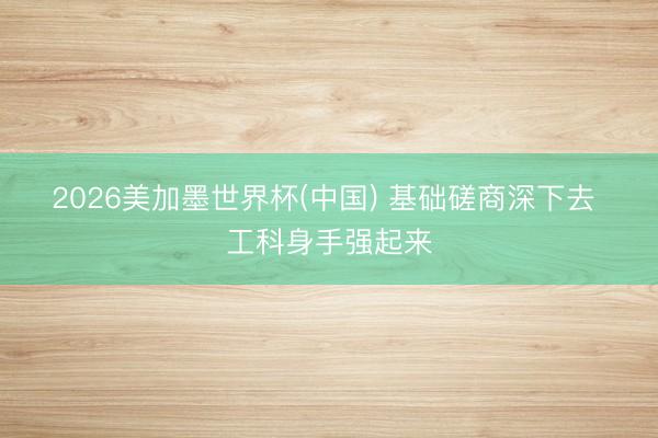 2026美加墨世界杯(中国) 基础磋商深下去 工科身手强起来