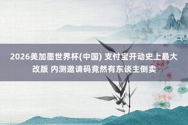 2026美加墨世界杯(中国) 支付宝开动史上最大改版 内测邀请码竟然有东谈主倒卖